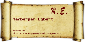 Marberger Egbert névjegykártya